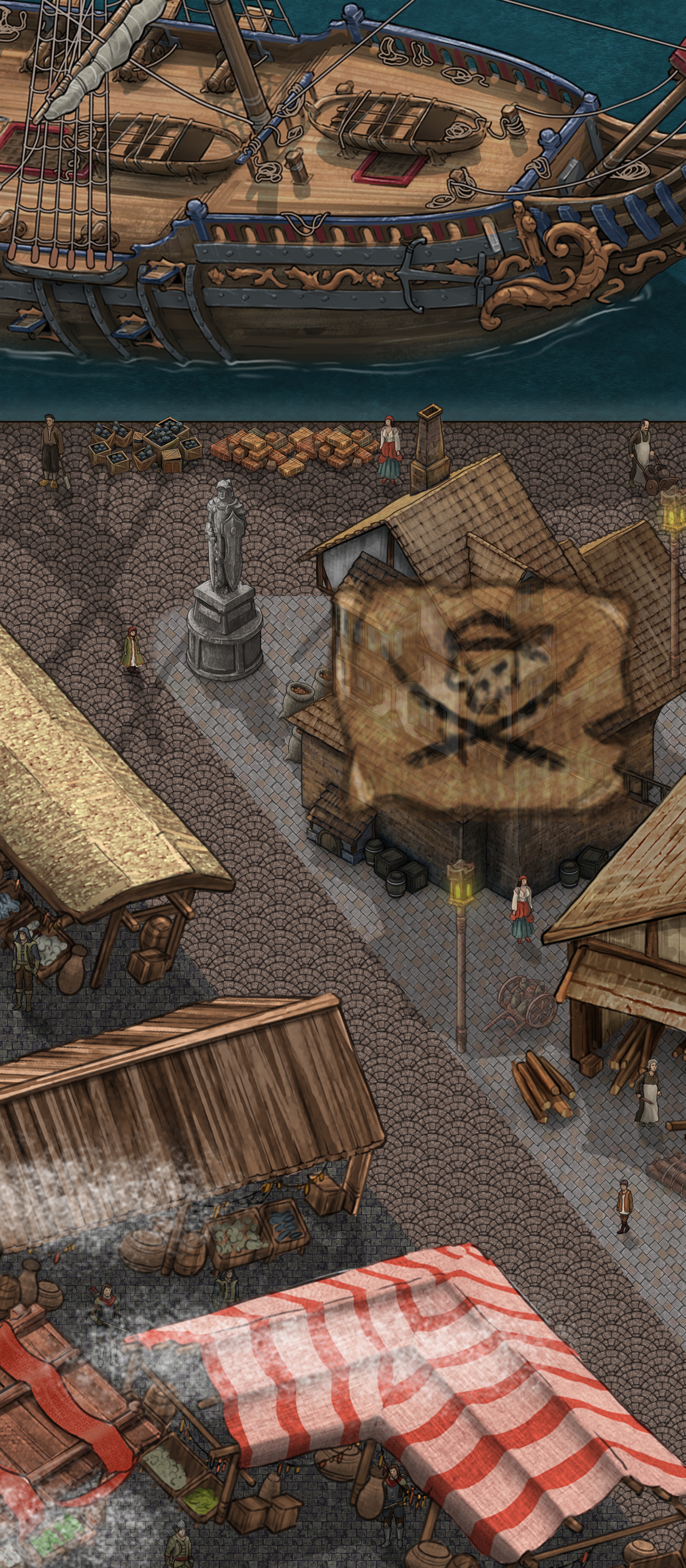 港町マップ / Port Town Map